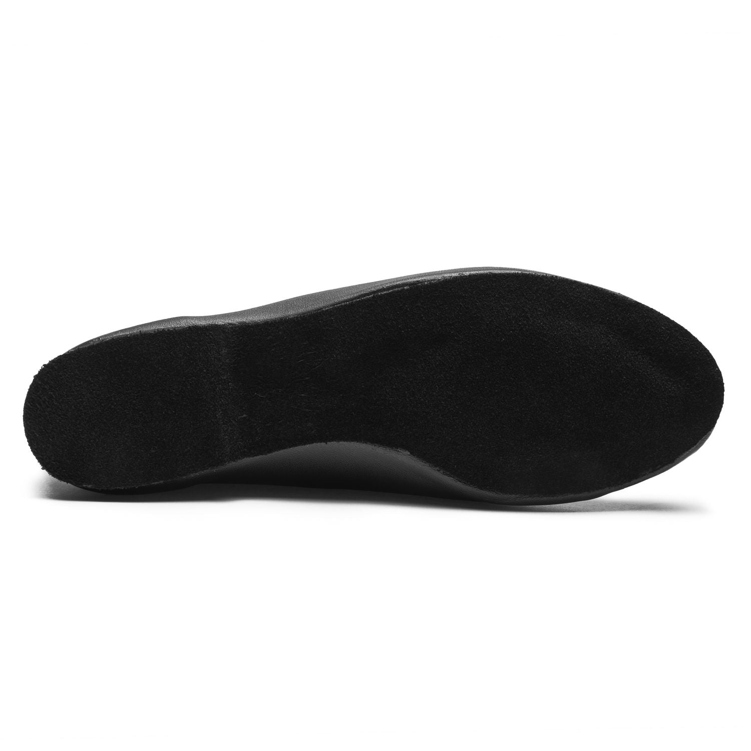 Rumpf 1260 Basic I Jazzschuhe, schwarze Wildledersohle, Unteransicht auf weißem Hintergrund.